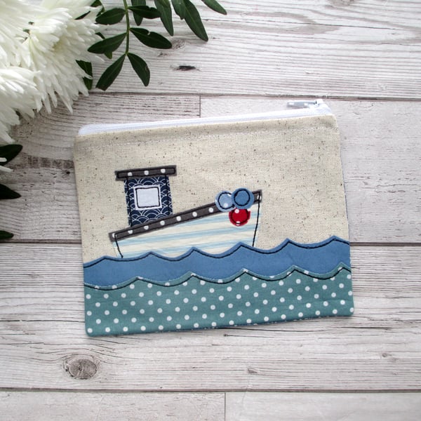 Nautical Coin Purse, fabric pouch