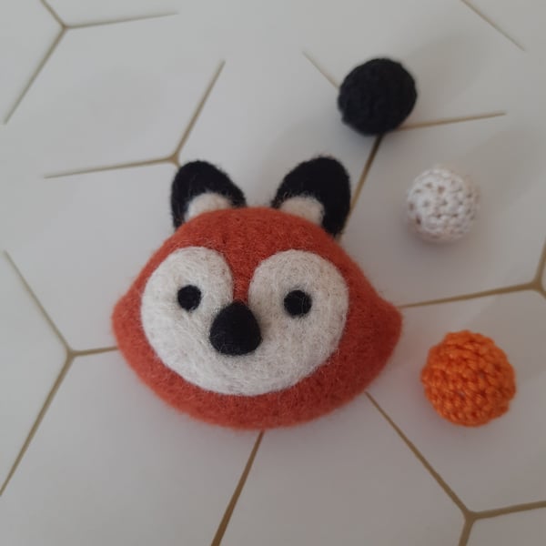 Seconds Sunday- Needle Felt Merino Fox Brooch