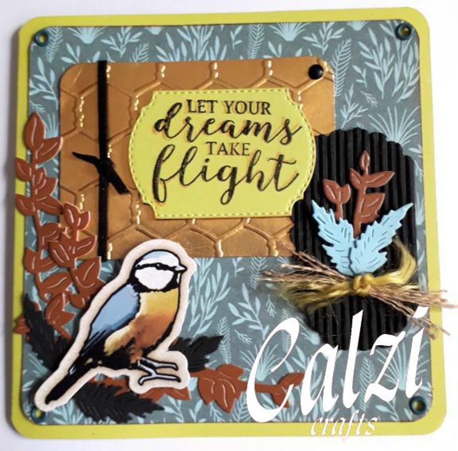 Blue Tit Blank Greeting Card