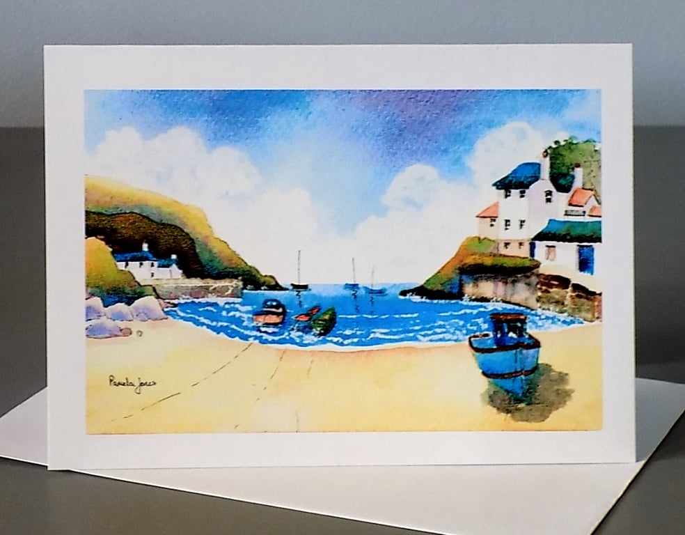 Port Isaac, Cornwall, Greetings Card, Blank inside, A5