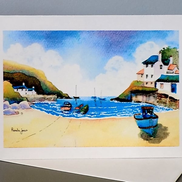 Port Isaac, Cornwall, Greetings Card, Blank inside, A5