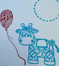 Personalised Cute boys blue Birthday card, cow, balloon, baby or young child. - Image 6
