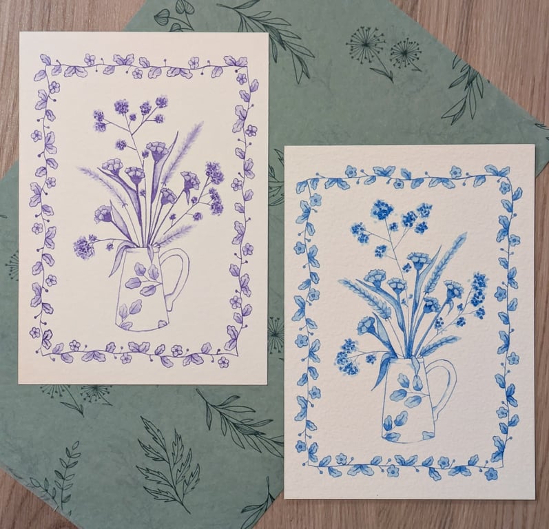 Hand Painted Botanical Ink Painting 