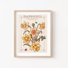 Daffodils, March Birth Flower, Language of Flowers Illustration Print