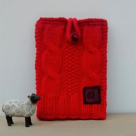 Red Hand Knit Kindle Case 