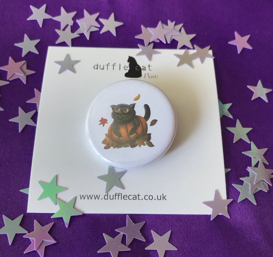 Pumpkin Cat Badge