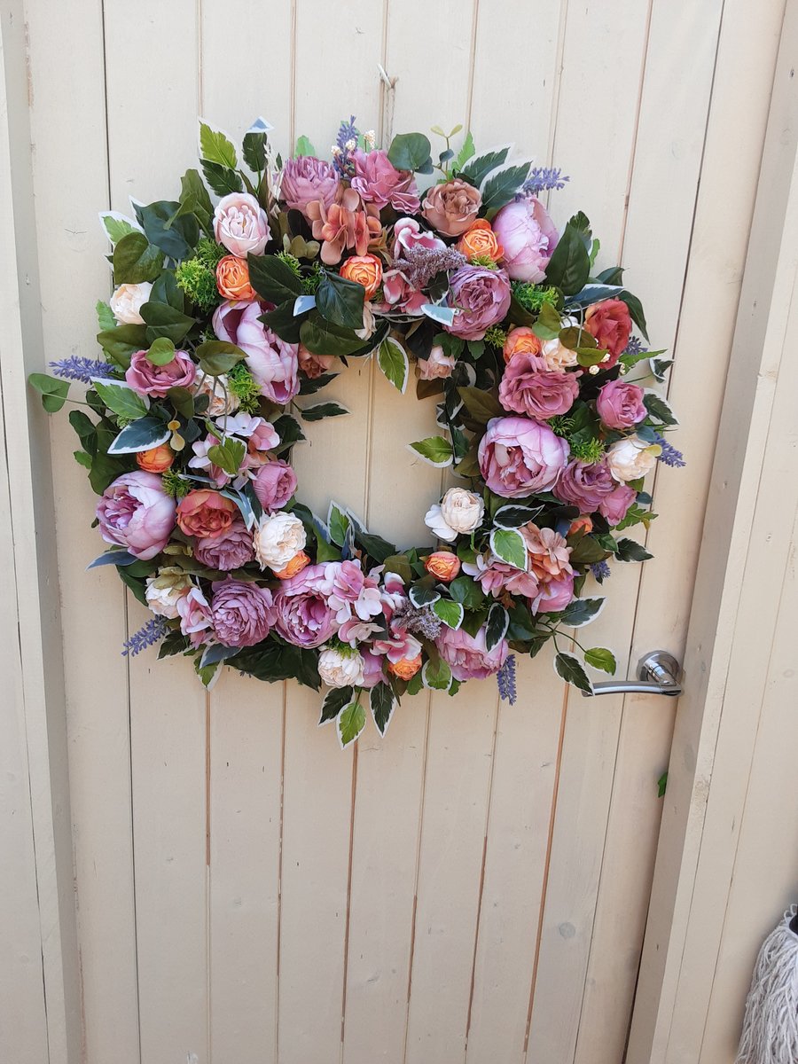 Martine. Vintage, colourful, large full stunning 70cm wreath 