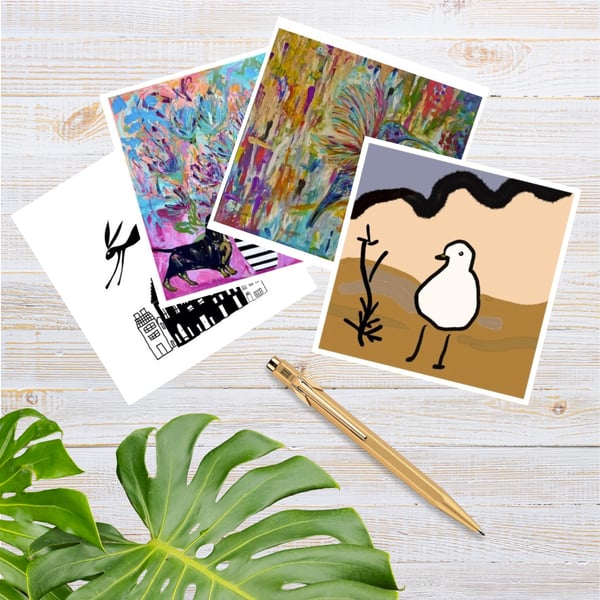 Cute Square Animal Postcards 