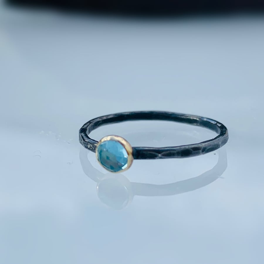 Sterling Silver Topaz STONE Ring, Handmade Urban Design Jewellery