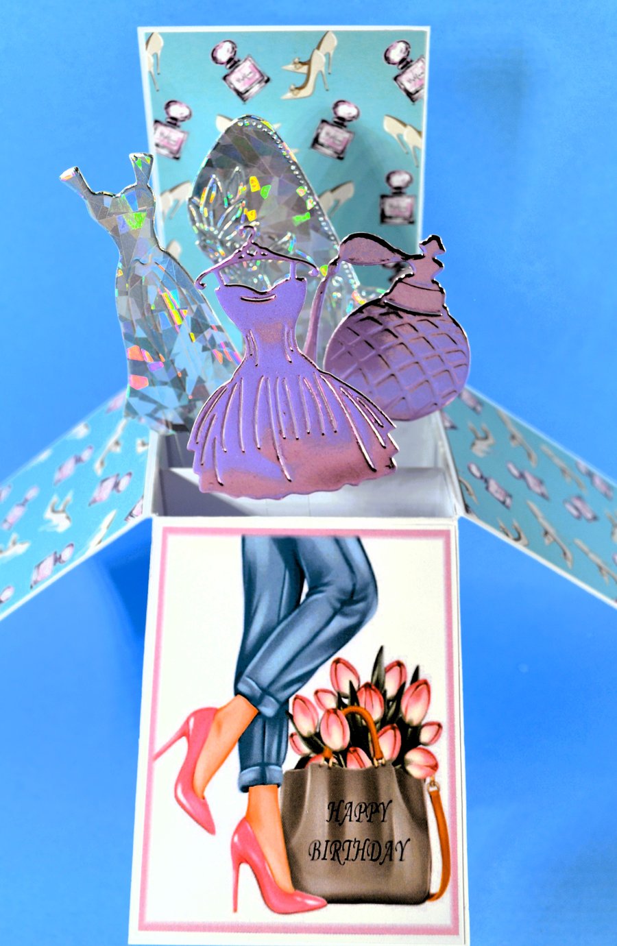 Ladies Birthday card with Handbags and shoes