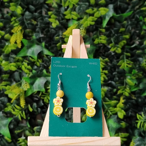 Yellow, Lemon Flower earrings