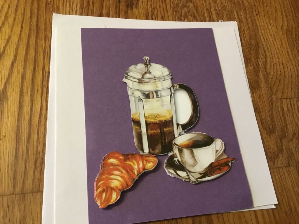 Decoupage card, cafetiere. Coffee.. Take a break. Ref 335
