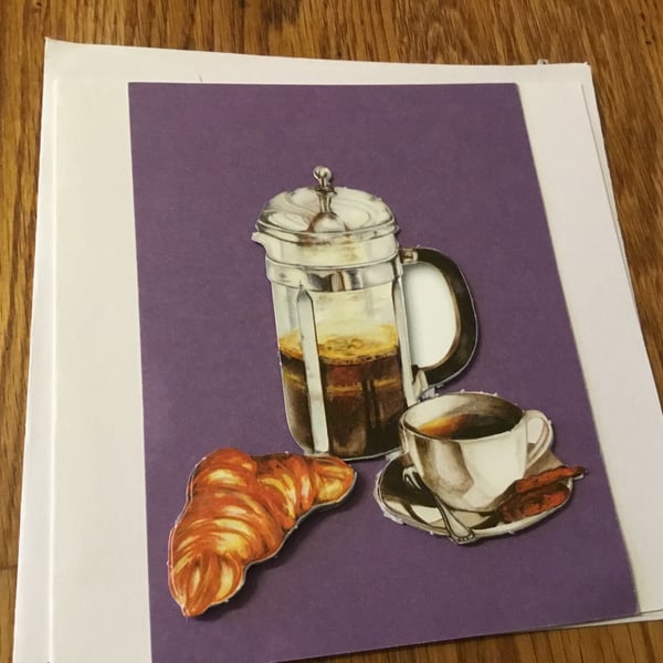 Decoupage card, cafetiere. Coffee.. Take a break. Ref 335