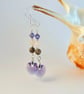 Purple Crystal Heart Earrings, Wedding, Anniversary, Birthday, Bridesmaid Gifts - Image 1