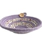 Lilac Coiled Rope Bowl with Floral Fabric Trim - Image 9