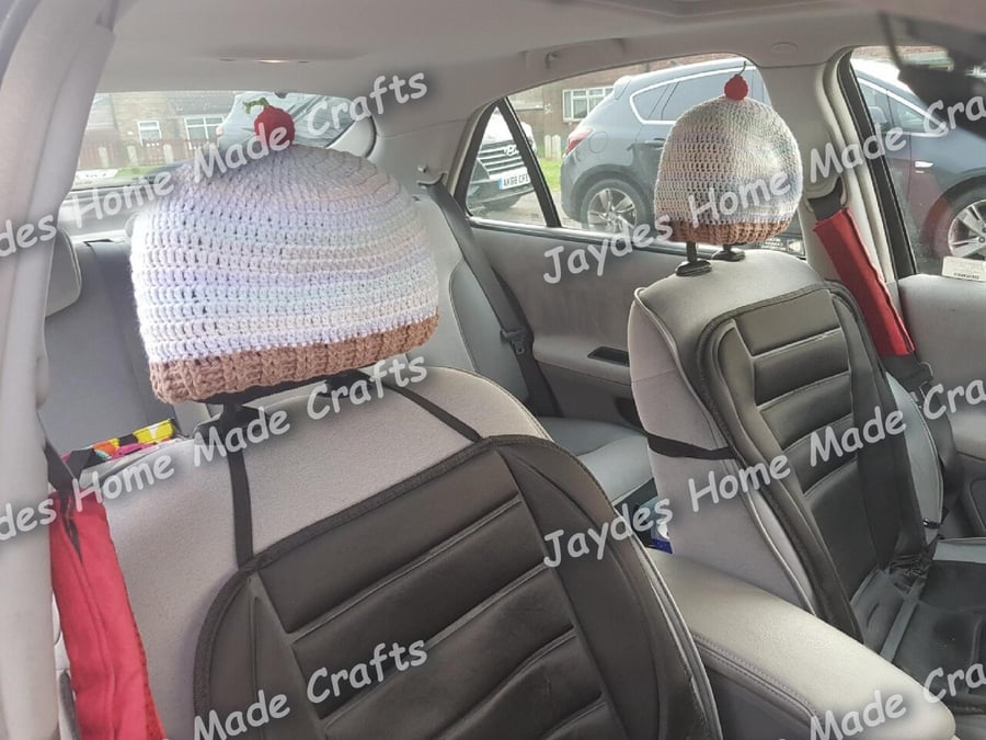 Crochet Cupcake Headrest Covers