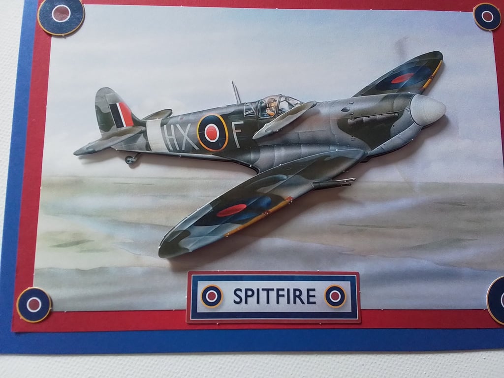 Spitfire. Birthday card. Father's day card. Ref 419