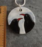 Handmade Ceramic Choughs pendant - Image 3