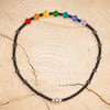 Miyuki and Swarovski bracelet in rainbow chakra colours