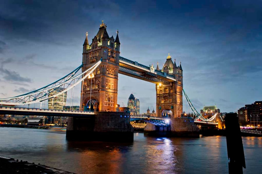 Tower Bridge River Thames England UK 18"x12" Print