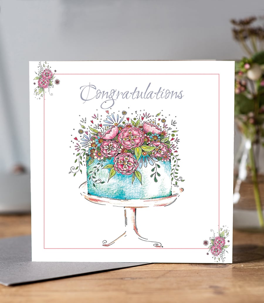 Congratulations  cake greeting card 