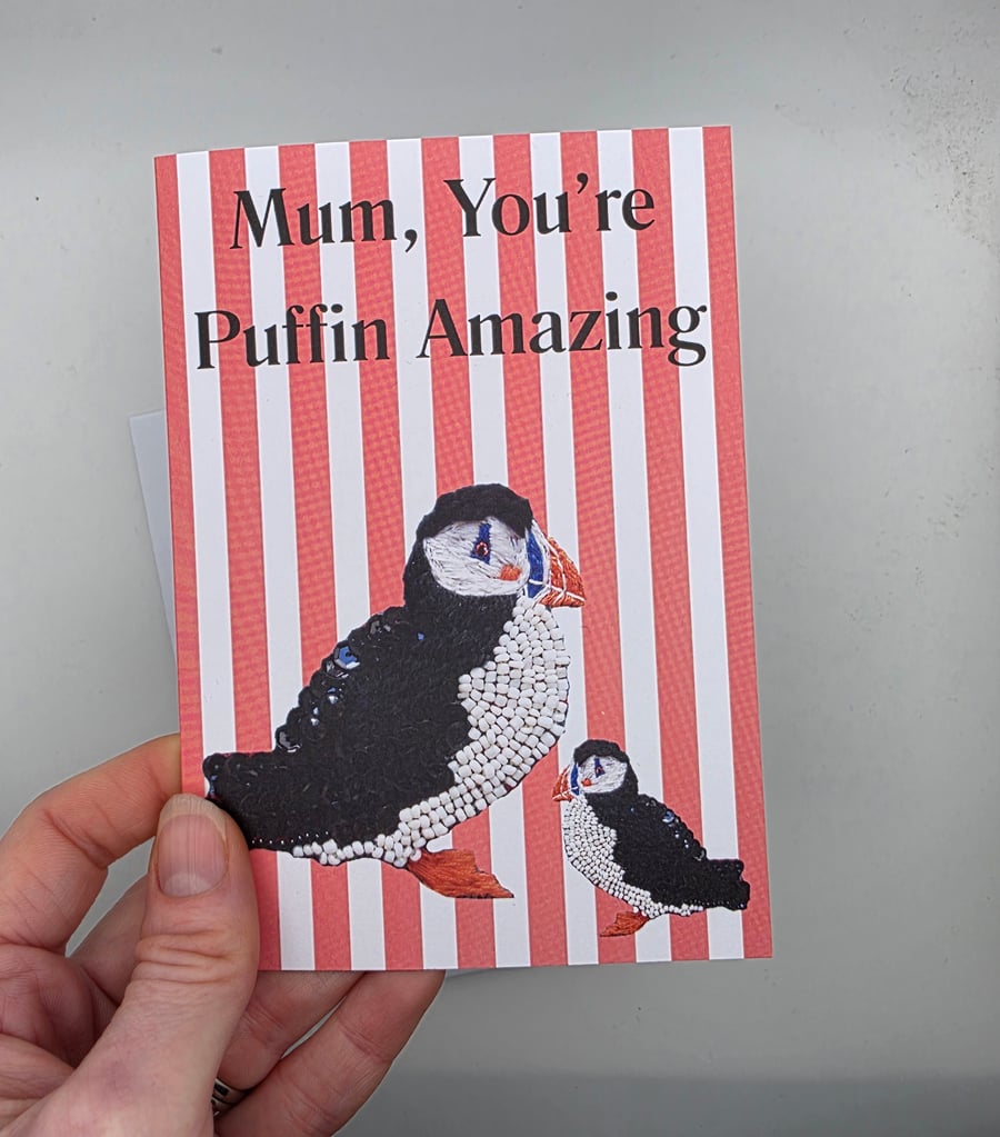 Puffin mothers day card