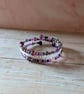Berry Sorbet, Pink & Purple 3-Layer Glass Bead Wrap Bracelet