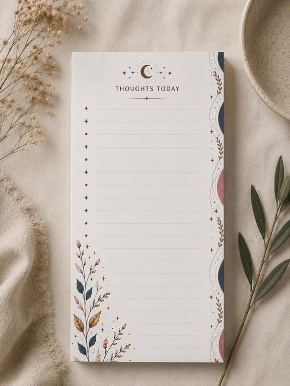 Celestial Notepad - Shopping List Pad (Optional Magnetic Backing)