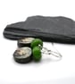 green glass and ceramic stag earrings - Image 4