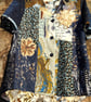 Blouse styled short patchwork dress in blues - Image 1