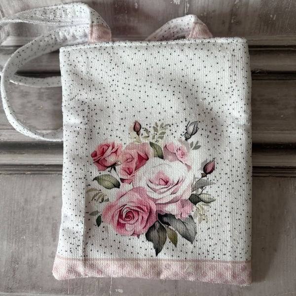 Shoulder Bag - Tea Towel, Roses bag - PB5 0024