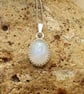 Tiny minimalist Rainbow Moonstone Pendant necklace. June Birthstone - Image 1