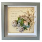 Seaside Curiosities Shadow Box. Coastal Wall Art with Sea Glass and Shells