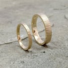 Handmade 9ct Yellow Gold Tree Bark Wedding Rings