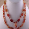 Orange and White Carnelian short necklace