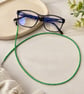 Handmade Seed Bead Glasses Chain,Green Colours