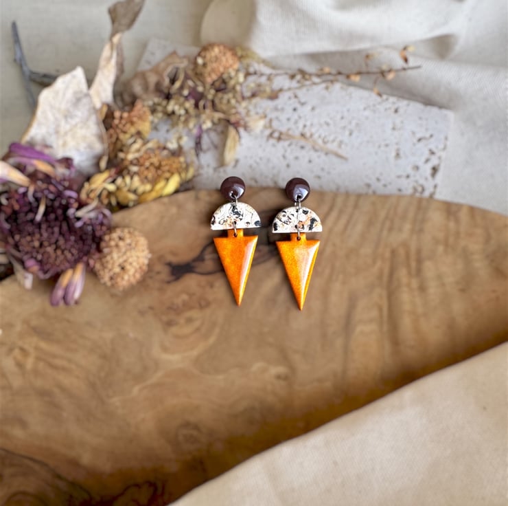 Autumn Deep Chocolate & Shimmering Orange A... - Folksy