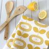 Yellow Bloom Flower Pattern Tea Towel