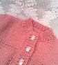 Children's Round Neck Cardigan with Ribbed Bottom and Sleeves, Knitted Cardigan - Image 3