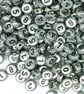 Silver Acrylic Numbers Beads, Flat Round 7x4mm mixed 0-9, DIY Jewellery Making