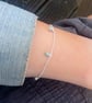 Faceted Emerald Sterling Silver Charm Bracelet  - Image 1