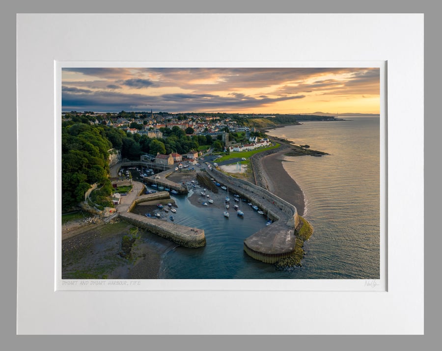 Dysart & Dysart Harbour, East Neuk of Fife - A3 (50x40cm) Unframed Print