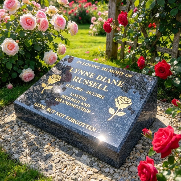 Wedged Memorial Marker Grave Tablet Plaque Memorial Slanted Flat Grass memorial 