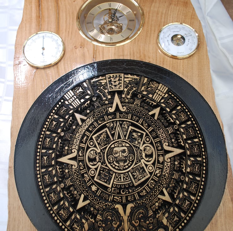 Solid Oak Panel, Skeleton Clock, Barometer, The... - Folksy