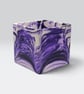 Purple Square Plant Pot - 10 cm Unique Violet Marbled Planter - Image 5