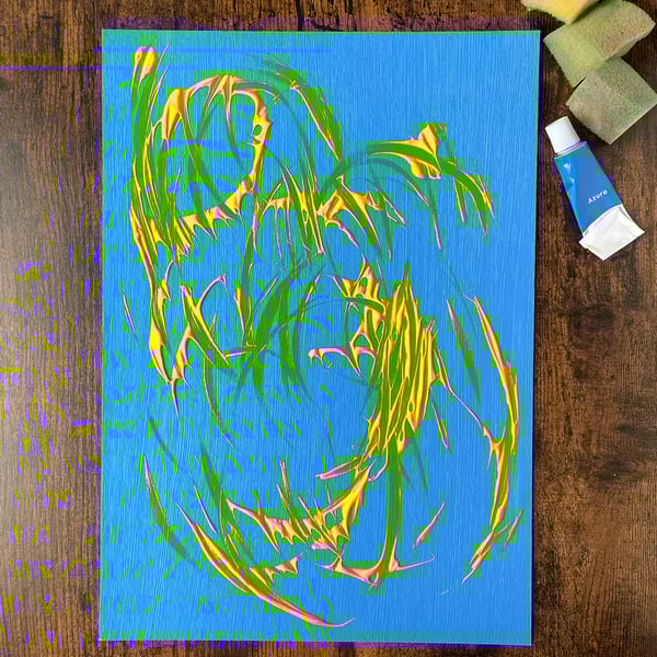 Yellow Spiral A4 Giclee Digital Art Print