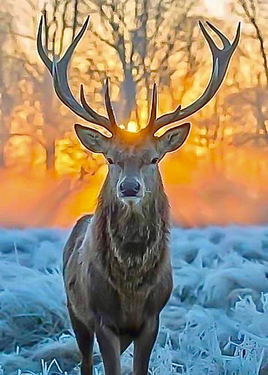 Stag at Glen Affric Scotland - Photographic Print Gretings Card