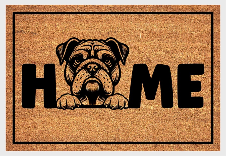 American Bulldog Home Door Mat No.2 - Bulldog Welcome Mat - 3 Sizes