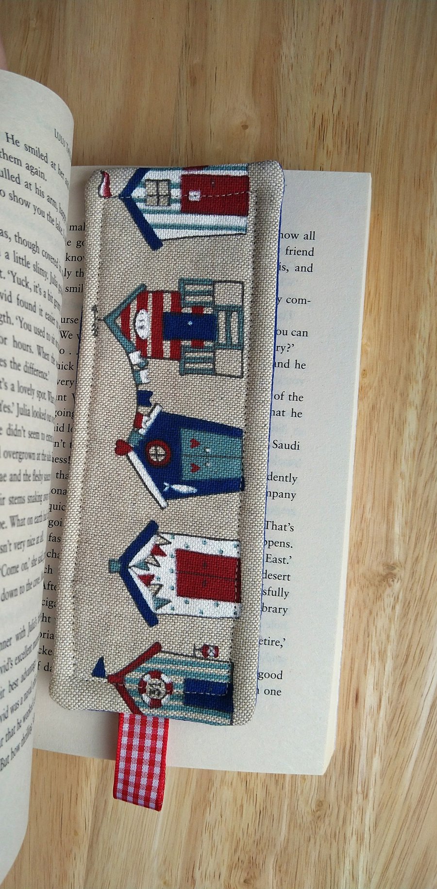 Bookmark with beach huts