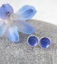 Dark blue enamel stud earrings - Image 2